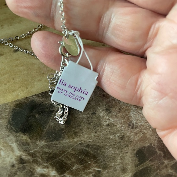 Lia Sophia Shopping Spree Silver Metal Necklace NWT Adjustable 16 - 19 in long - Picture 9 of 13